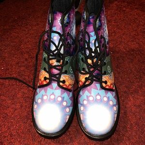 NWOT Boho Painted 7-Eye Lace-up Boots